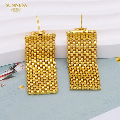 SUNNESA Women Chunky Necklace Jewelry Sets Dubai Style Gold Plated Bracelet Fashion Punk for occasions and Party Bridal Jewelry Sets