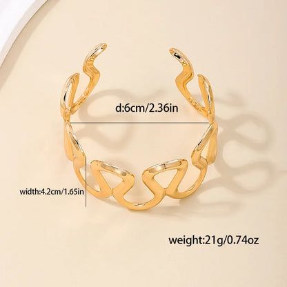 Bracelet For Women Simple Temperament Personality S-shaped Hollow Out Metal Cuff Holiday Party Fashion Jewelry