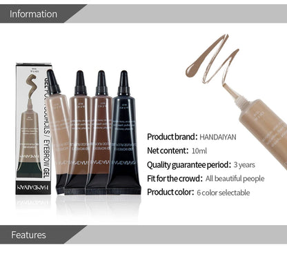 Handaiyan 10ML Long-Lasting Eyebrow Cream Enhancers Waterproof Natural Eye Brow Tinted Liquid Gel Cream Brow Makeup Cosmetics 6 Colors