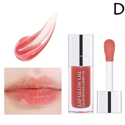 Crystal Jelly Moisturizing Lip Oil Plumping Lip Gloss Makeup Sexy Plump Lip Glow Oil Tinted Lip Plumper