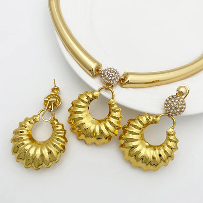 Gold Color Fashion Jewelry Necklace Earring sets For Women Jewelry ensemble de bijoux de mode