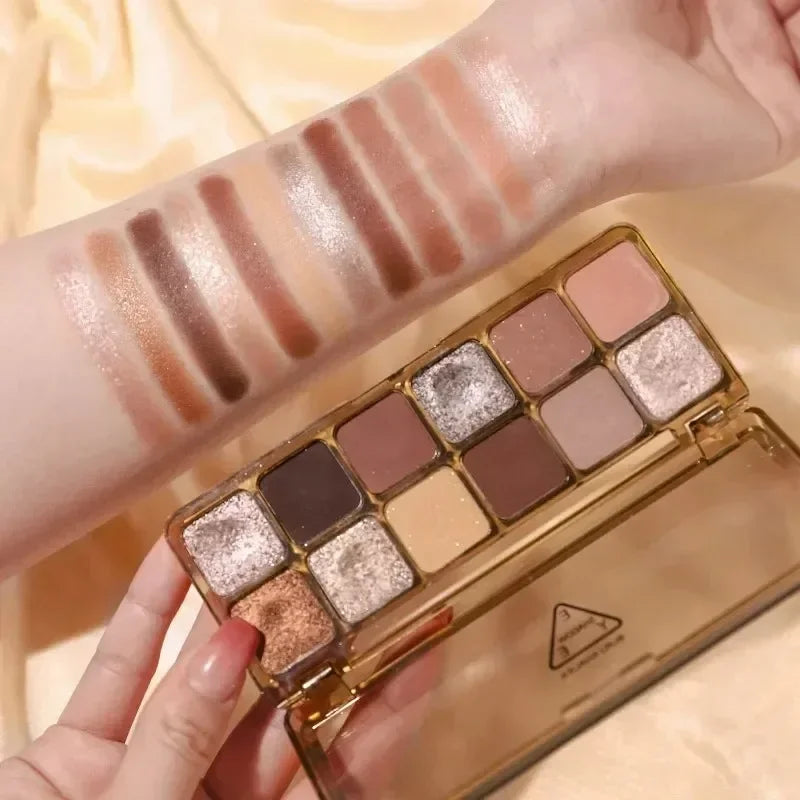 Super Flash Cement Eye shadow Palette Matte Pearl Glitter Eye shadow Cold Tea Brown Eye shadow Korean Beauty Cosmetics