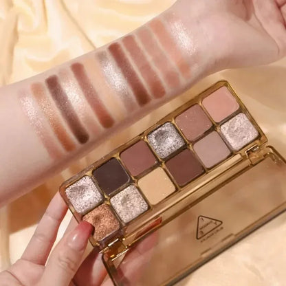 Super Flash Cement Eye shadow Palette Matte Pearl Glitter Eye shadow Cold Tea Brown Eye shadow Korean Beauty Cosmetics