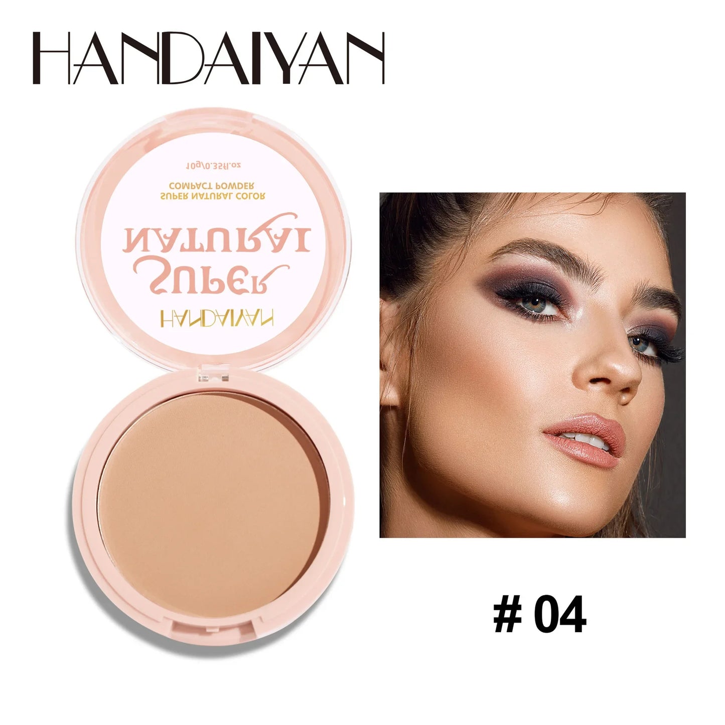 Handaiyan Matte Face Pressed Powder 24 Hours Oil Control Natural Setting Powder Foundation Full Coverage Waterproof Lasting Makeup