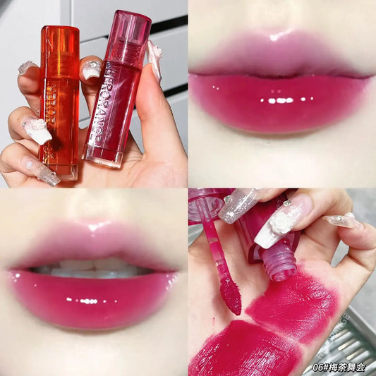 HERORANGE  Heart Tide Colorful Mirror Light Lip Enamel Soft and Rich Color Presents Charming Lip Makeup