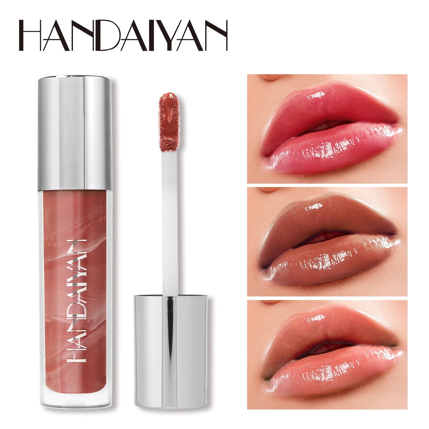 Handaiyan Lip Gloss Sexy Plump Glitter Crystal Lipstick Liquid Waterproof Moisturize Oil Lipgloss Makeup