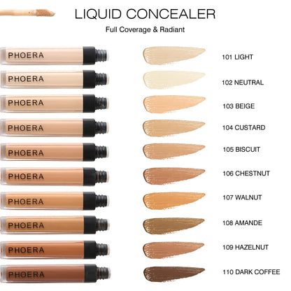 PHOERA Concealer Liquid Foundation Moisturizing Long Lasting Modify Face Contouring Stick Professional Cosmetics