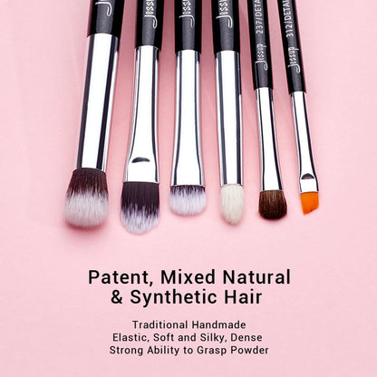 Jessup Eye Makeup Brushes Set Precise Eyeshadow Brush Eyebrow EyeLiner Blending Concealer Natural Synthetic Black