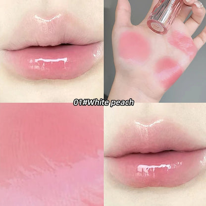 Crystal translucent lip glaze moisturizing water is not easy to fade natural color mouth red lip glaze