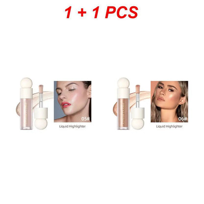 QiBest Multi functional Liquid Makeup Pen Pearlescent Fine Flash Natural Brighten Highlight Matte Face Contouring Stick