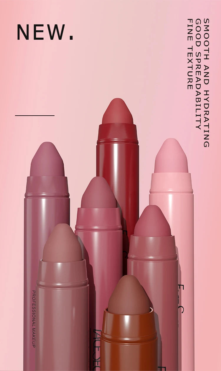 FACESECRET Beautiful Matte Lipstick Waterproof Long Lasting Color Rendering Non-stick Velvet Lips Liner Pencil