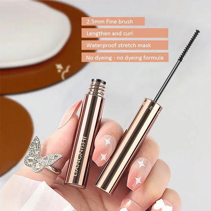 Silk Fiber Matte Mascara Makeup Ultra-Fine Brush Lengthens Eyelashes Waterproof Fast Dry Brown Black Curling Mascara Cosmetic