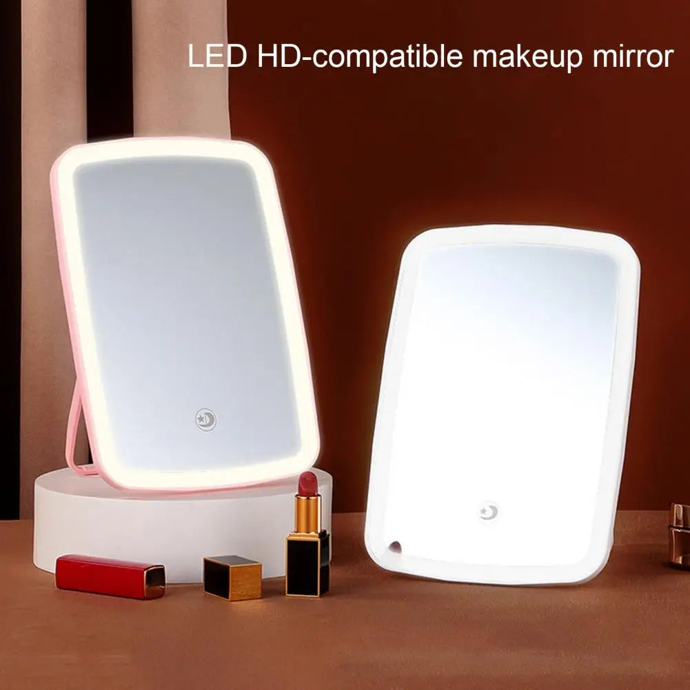 USB Rechargeable Portable Compact LED Vanity Mirror with Touch Screen Dimming Makeup Mirror