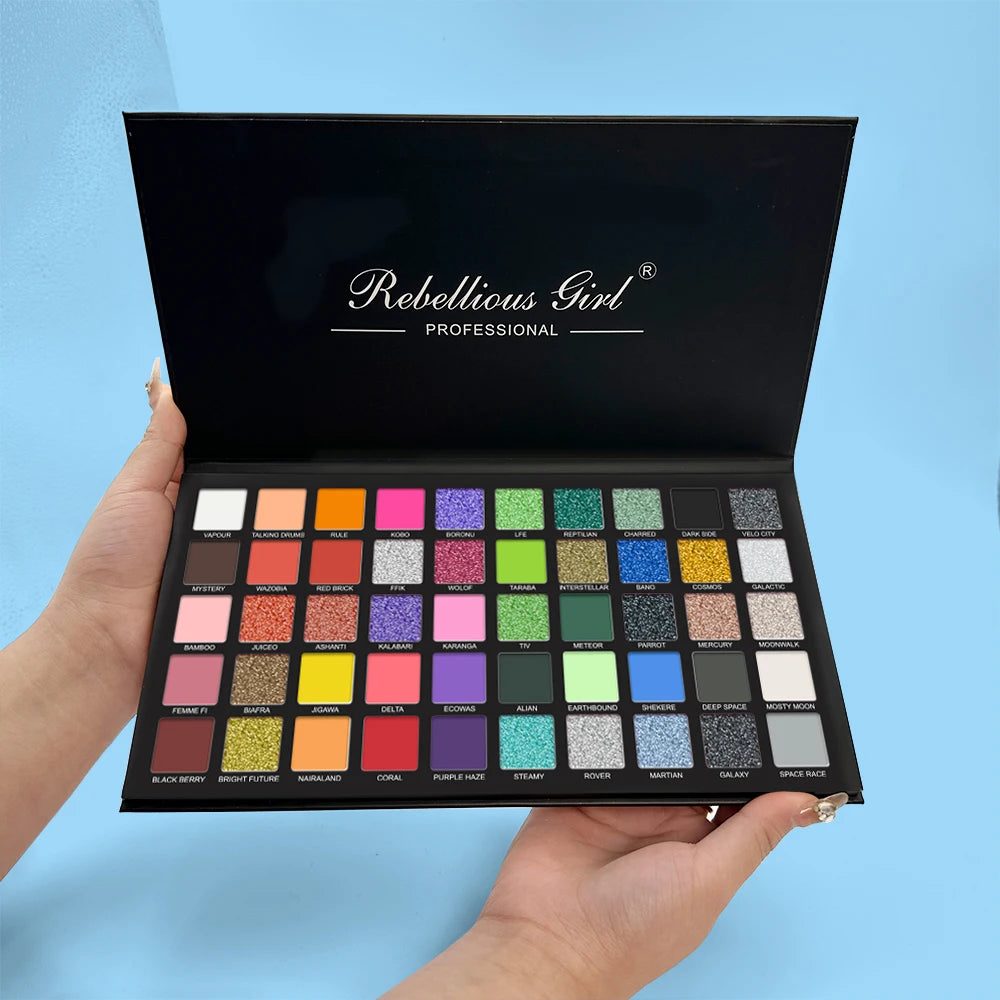 50 Color Rainbow Eyeshadow Palette Shimmer Matte Finish,Nude Neon Glitter Makeup All In One Makeup Palette For Music Festival