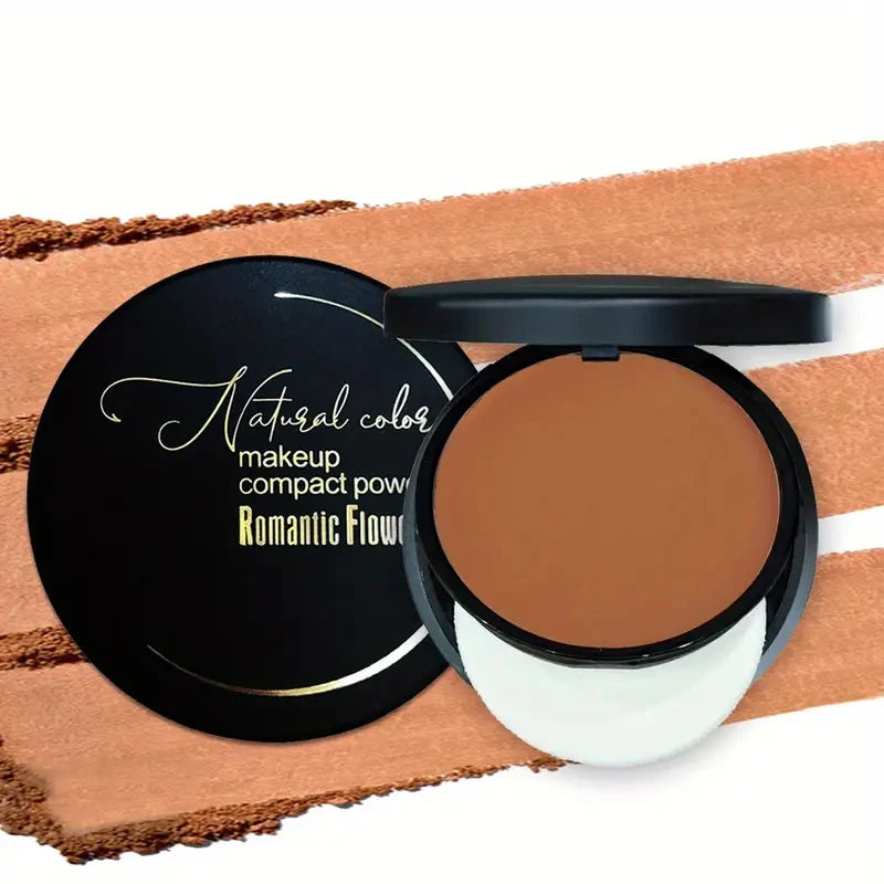 Bronzer, sculpting matte powder, waterproof, full coverage, press-on powder, natural color, with puff