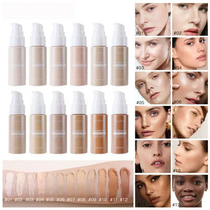 Face Liquid Foundation Cream Effective Concealer Waterproof Sweat-resistant Makeup Full Coverage Base Professional Cosmetic