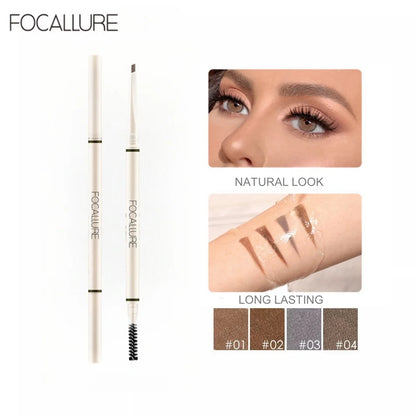FOCALLURE Eyebrow Pencil Ultra Fine Eyebrow Enhancer Pen Brown Waterproof Long-lasting Precise Eye Brow Makeup Beauty Cosmetics