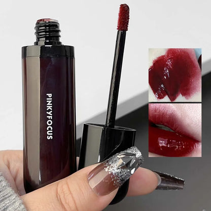 Mirror Lip Gloss Lasting Moisturizing Water Glass Lip Glaze Transparent Tea Red Color Juicy Lip Tint Lips Makeup Cosmetic