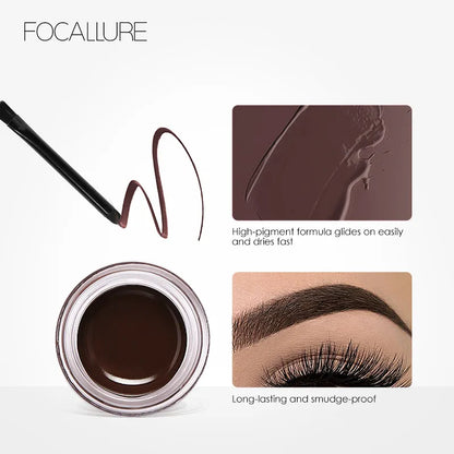 FOCALLURE Eyebrow Cream Gel Enhancers Long-lasting Waterproof Eye Brows Pomade Gel With Brushes For Women Makeup