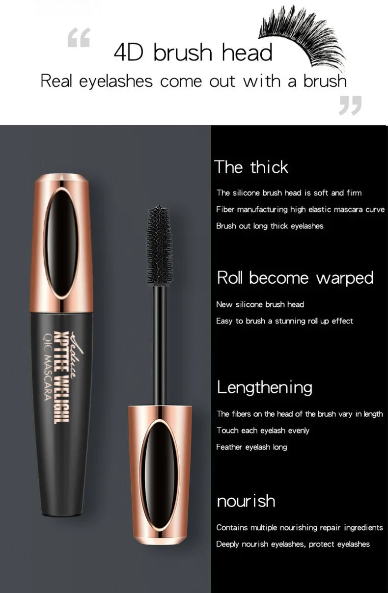 4D Silk Fiber Lash Mascara Eyelash Extension Thick Curling Non-smudge Waterproof Natural Lengthening Lasting Cosmetics Makeup