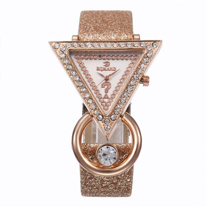 Simple and Personalized Light Luxury Women's Quartz Watch+3 Piece Jewelry Set