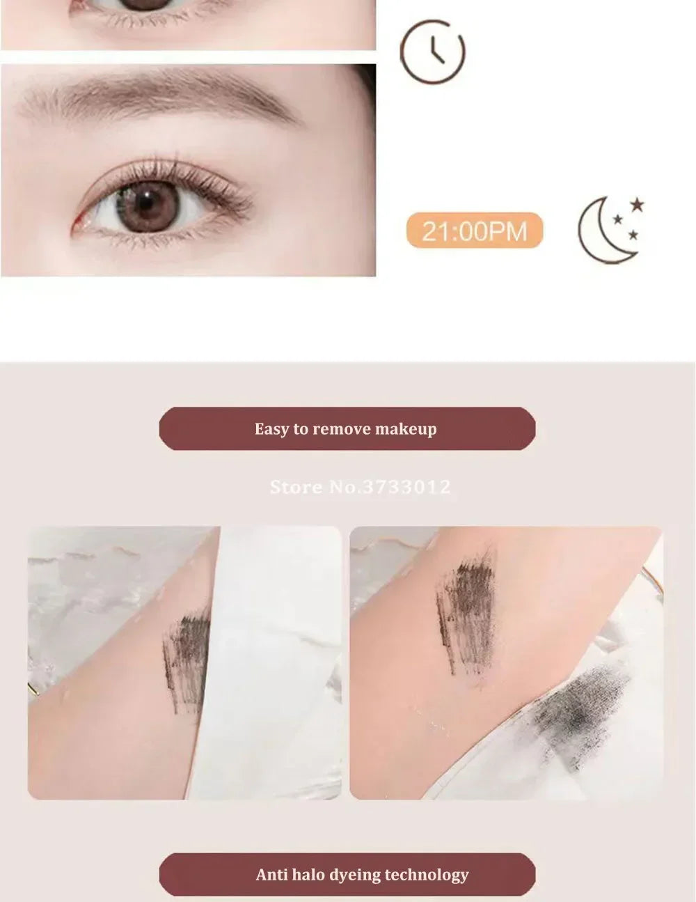 Ultra-fine Mascara Curl Thick Lengthening Eyelash Mascara Waterproof Non-smudge Brown Natural Curling Fine Brush Mascara Makeup