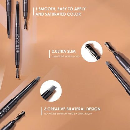 FOCALLURE 3 Colors Eyebrow Pencil Precise Brow Eyeliner Long Lasting Waterproof Blonde Brown Eye Brow Makeup Cosmetics