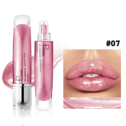 Pudaier Mirror Water Lip Gloss Waterproof Moisturizing Translucent Glitter Liquid Lipstick Shimmer Plumping Lip Makeup Cosmetic