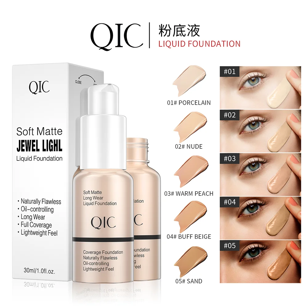 Matte Makeup Foundation Cream Professional Concealing Face Dark Circle Liquid Long-lasting Eye Corrector Cream Primer 30ml