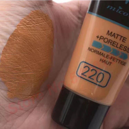 Micolor Fit Me 2 IN 1 Matte Black Skin 30g Poreless Powder + 30ml Liquid Foundation Dark Skin Dedicated Foundation Cosmetic Set