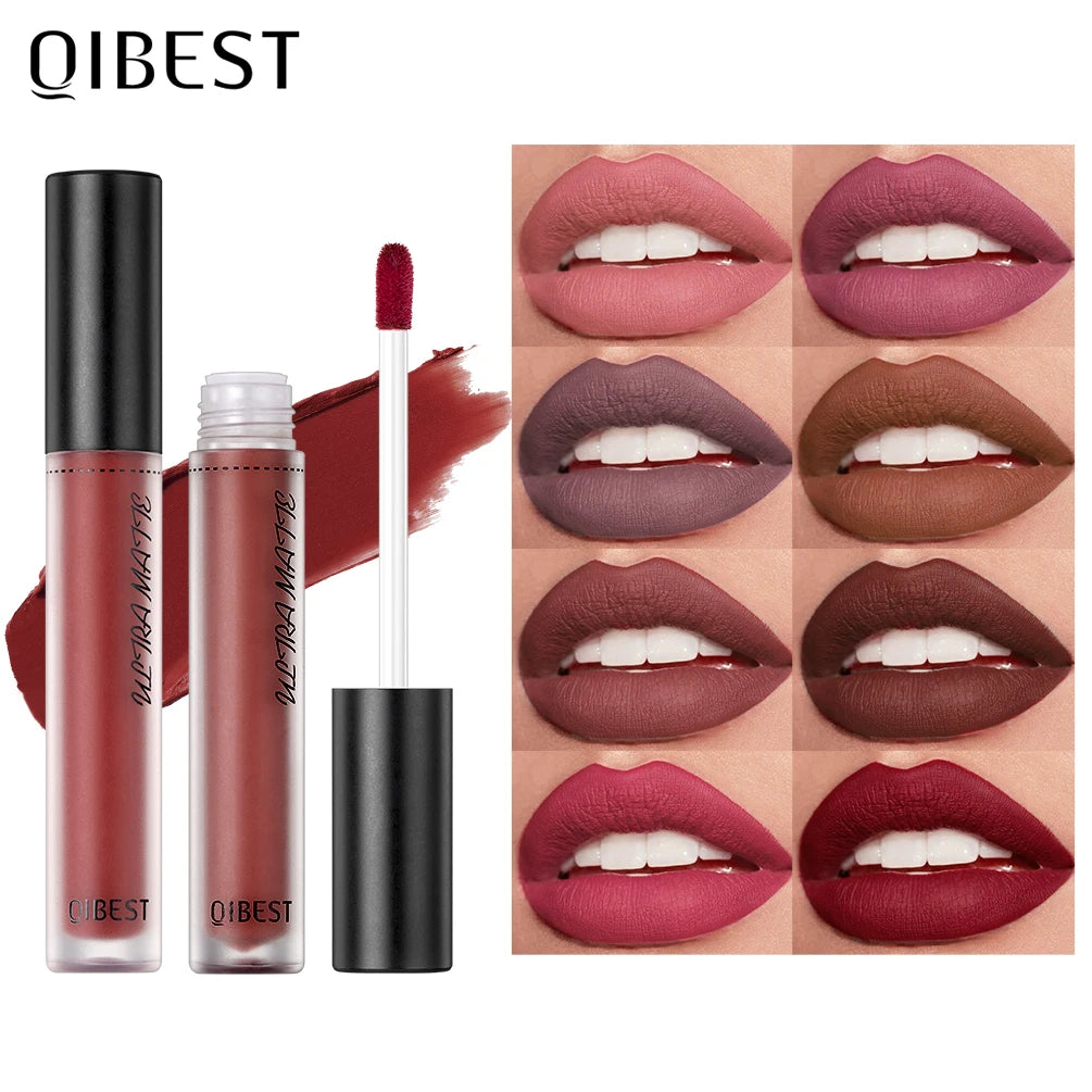 Matte Velvet Lipgloss Waterproof Long-lasting Liquid Lipstick Cosmetic Beauty Keep 24 Hours Long Lasting No Fade Makeup