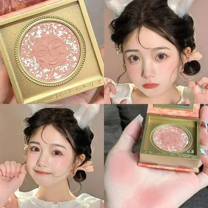 Girlcult Embossed Blush Palette Natural Dimensional Skin Brightening Peach Blush Makeup Women's Beauty Cosmetics Blush Maquiagem