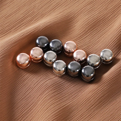 Glossy Surface No Snag Magnet Brooch Alloy Strong Magnetic Buttons Round Shawl Dual-use Collar Clip