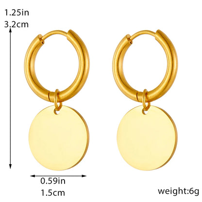 DIEYURO 316L Stainless Steel Snake Flower Round Drop Earrings For Women Fashion 2-Color Ear Jewelry Holiday