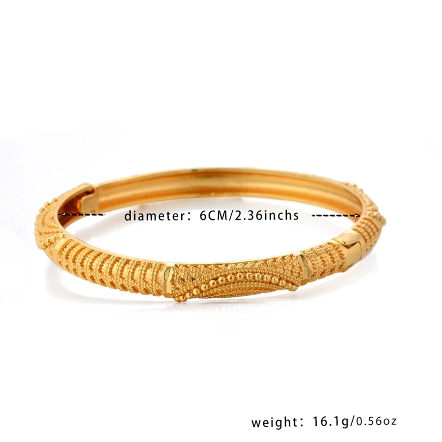 Copper Gold Color Bangles For Women Dubai Fashion Bracelet Jewelry Wedding