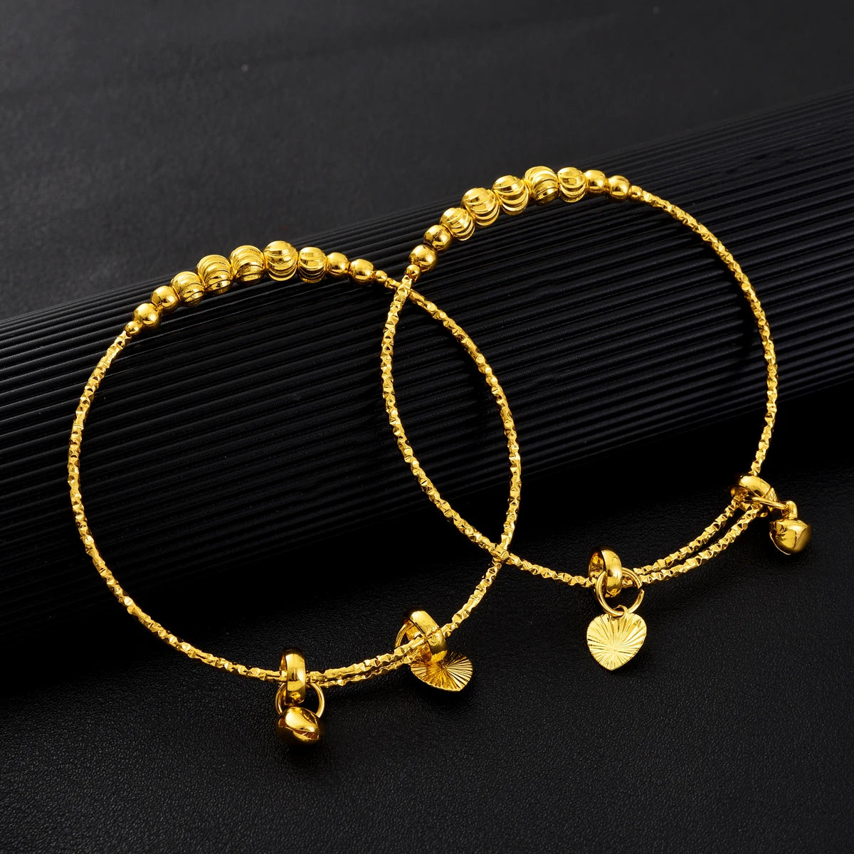 24K gold plated Classic Bangles Fashion Bangles For Women Bride Wedding Bracelet Jewelry