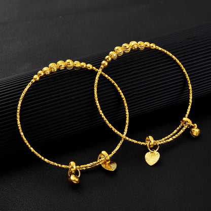 24K gold plated Classic Bangles Fashion Bangles For Women Bride Wedding Bracelet Jewelry