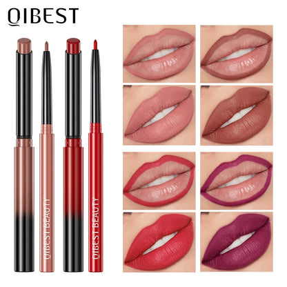 QIBEST New Matte Nude Lip Gloss & Long Lasting Lip Liner Dual