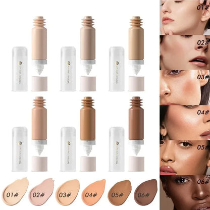 Full Cover Liquid Foundation Matte Oil Control Long-Wearing Foundation Makeup Facial Concealer Base Cream Pressed Cosmetics 40ml