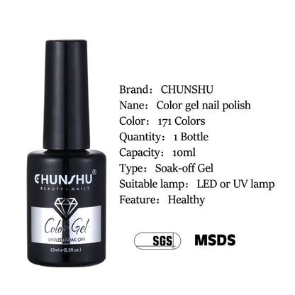 CHUNSHU 10ml Nail Gel Polish Soak Off UV LED Nails Varnish Set Semi Permanent Nails Art Manicure Salon Gels Lacquer Red Series 1