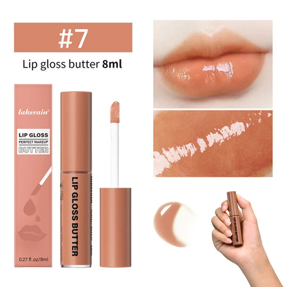 Butter Non-stick Cup Gloss Lip Gloss Moisturizing Mirror Lip Gloss Lasting Color Lip glaze Dye Lip Liquid Makeup For Women 8ml