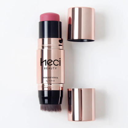 Dou-Head Cream Blush stick sunset Rose gold Long-Lasting Matte Velvet Moisture Silky Smooth Blush Balm With Brush Nature Skin