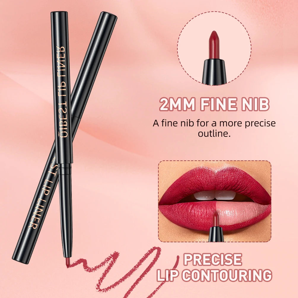 Lip Makeup Sets Lip Gloss Glaze Tint Long-lasting Matte Liquid Lipstick Waterproof Sweatproof Lip Liner Pencil Contour Kits 3pcs