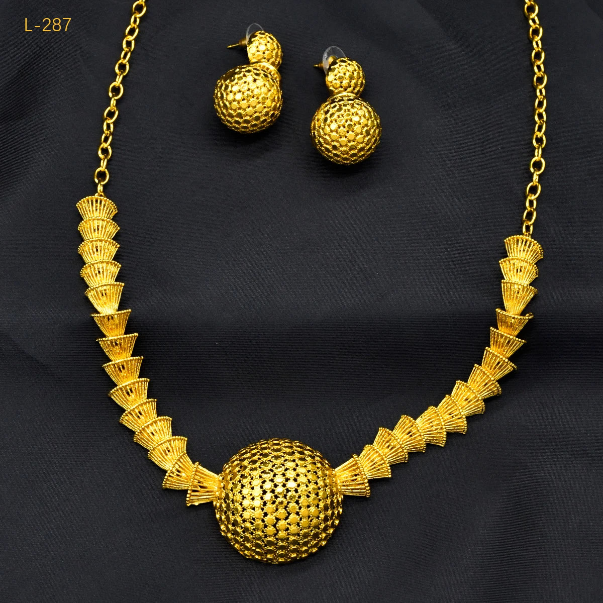 ANIID Dubai Indian African Bead Necklace Earrings Jewelry Set For Women 24K Gold Plated Nigeria Bridal Wedding Party Gift Jewellery