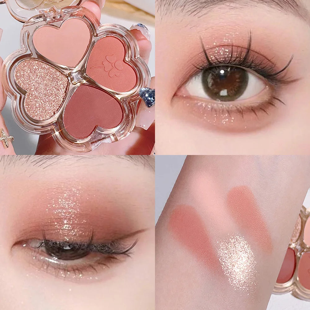 4Color Eyeshadow Palette Blush Eyeliner Eyeshadow Highlight Contour Palette Eyes Makeup Cute Beauty Cosmetics