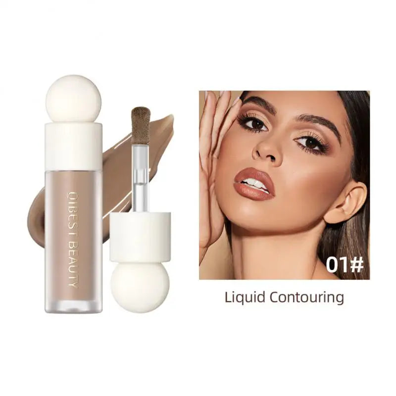 QiBest Multi functional Liquid Makeup Pen Pearlescent Fine Flash Natural Brighten Highlight Matte Face Contouring Stick