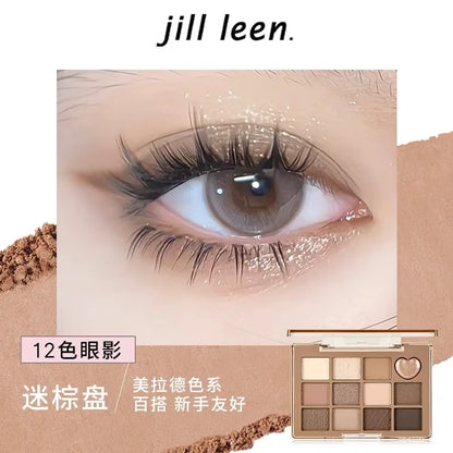 JILL LEEN Flower Butterfly Twelve-Color Eyeshadow Palette Matte Milk Tea Earth Makeup