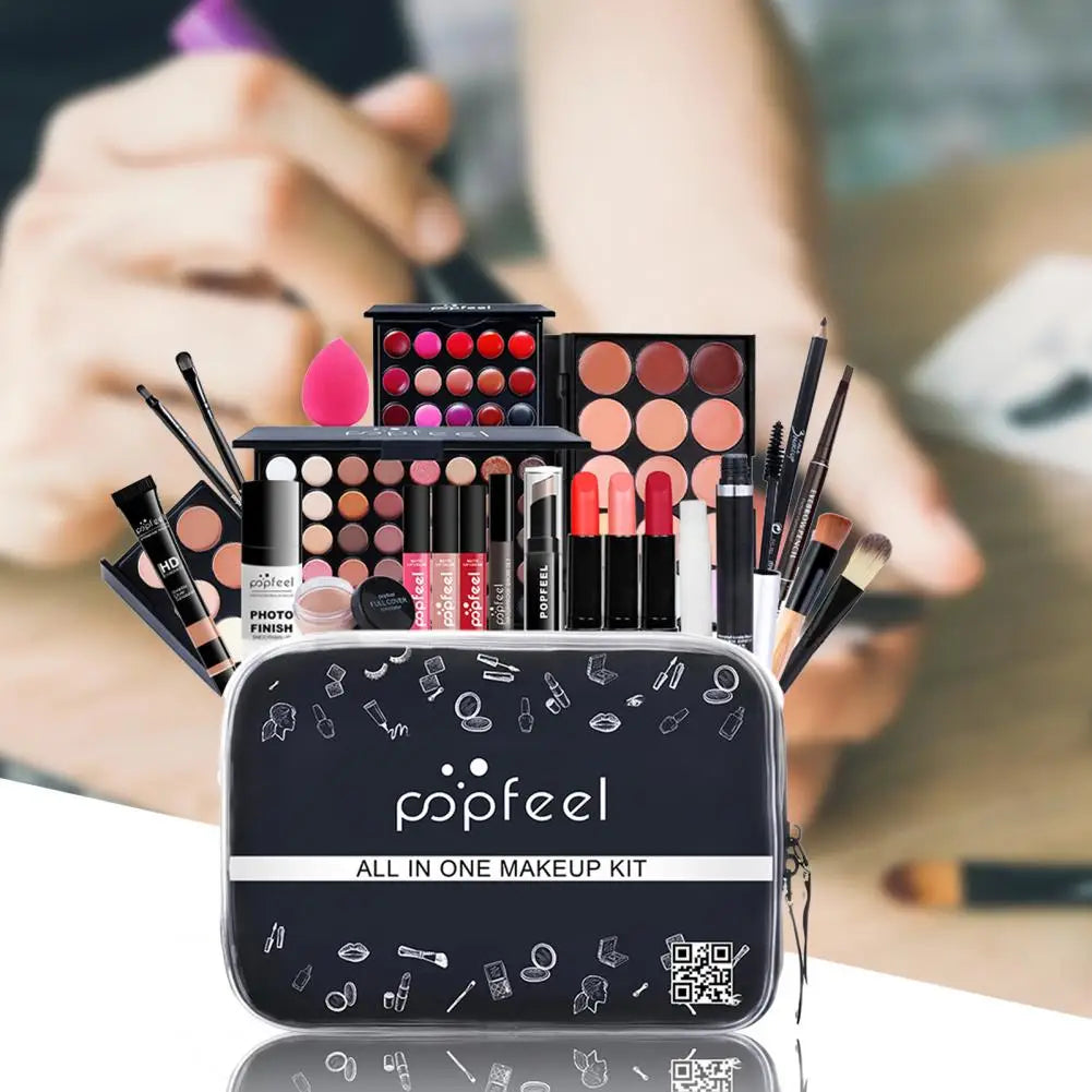 25Pes/Set Liquid Foundation  Complete   Makeup Set Women Fashion Cosmetic Bag