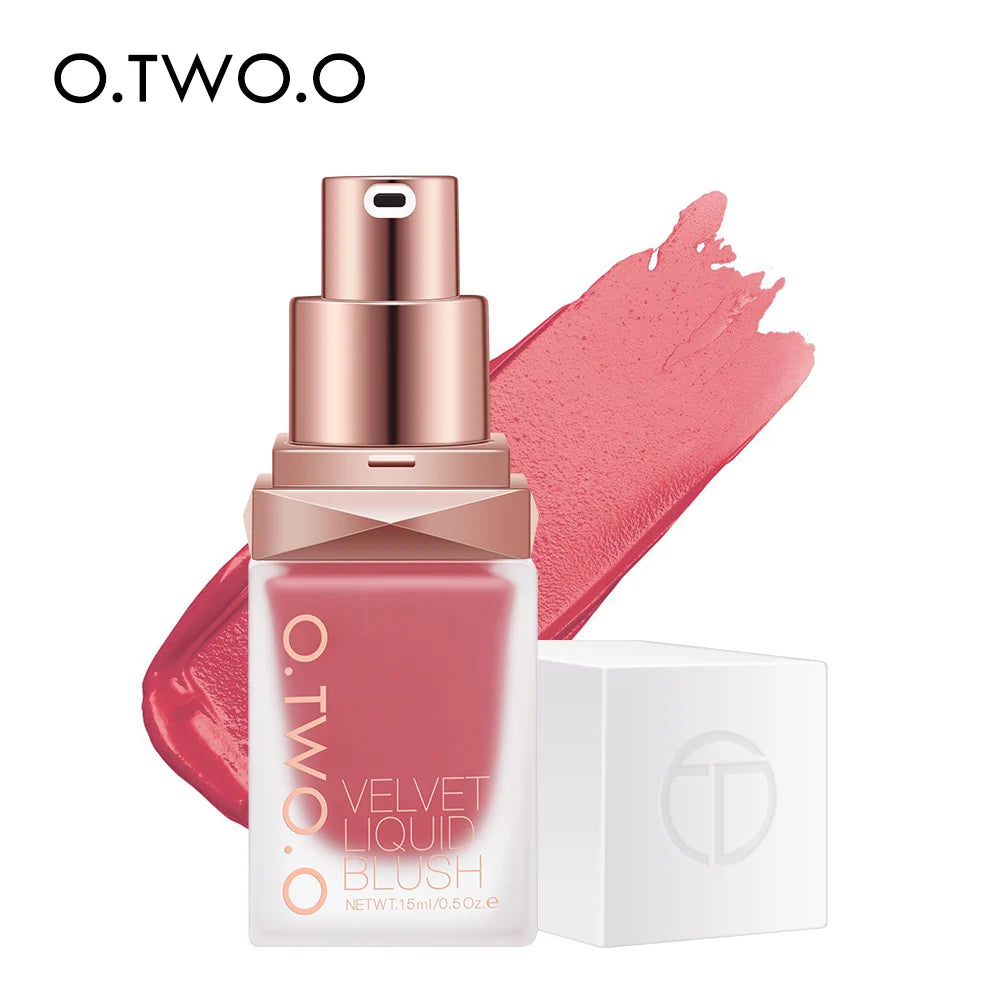 O.TWO.O Liquid Blusher Rose Pink Blush Long Lasting Natural Cheek Face Makeup Blusher For Women Cosmetics