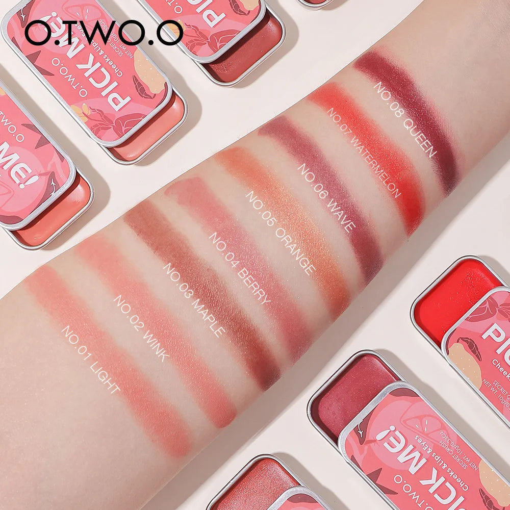 O.TWO.O Multi Makeup Palette 3 IN 1 Lipstick Blush For Face Eye shadow Lightweight Matte Lip Tint Natural Face Blush